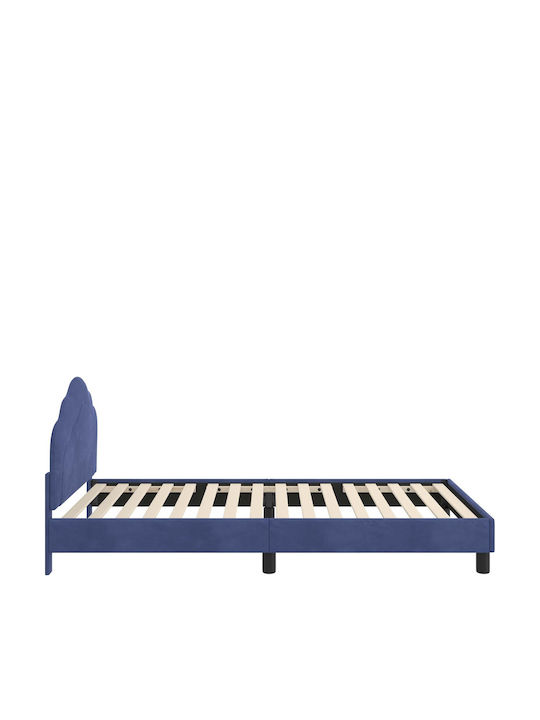 Pat Pentru Copii Single Albastru Pentru Saltea 94x198cm