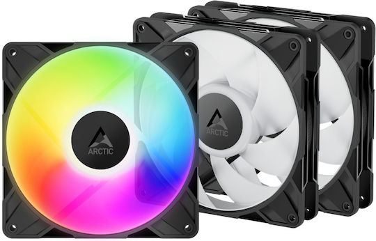 Arctic P14 Pro Reverse Blade Case Fan 140mm 2500rpm 110cfm with ARGB Lighting and 3-Pin / 4-Pin PWM Connection 3pcs