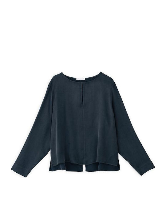 Γυναικείο Crop Top Σατέν Dark Blue