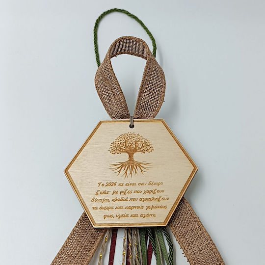 ToXylo Handmade Hanging Lucky Charm Little Tree Green made of Wood 2026 1pcs