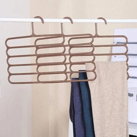 Umeraș pentru Dulap pentru pantaloni Plastic Maro 4buc