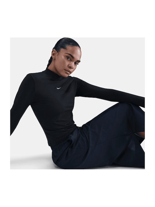 Damen Bluse Baumwolle Langärmelig Schwarze