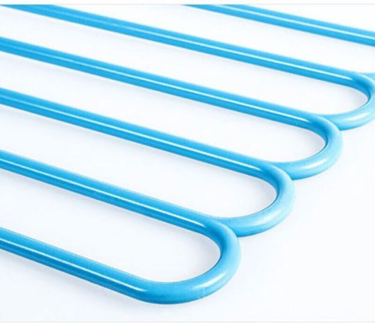 Umeraș pentru Dulap pentru pantaloni Plastic Albastru 24buc