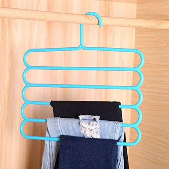Umeraș pentru Dulap pentru pantaloni Plastic Albastru 24buc
