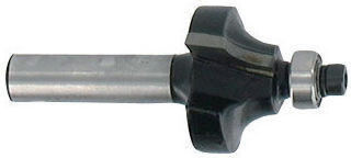 Xt60642067809 Shank Cutter Profiled 1/4 Concave Carbide Tipped Guide Bearing Dim 25.4