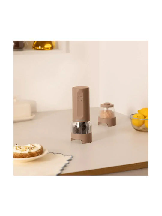 Create Elektrische Salz- und Pfeffermühlen-Sets Keramik in Braune Farbe 8,8cm 4 Stück