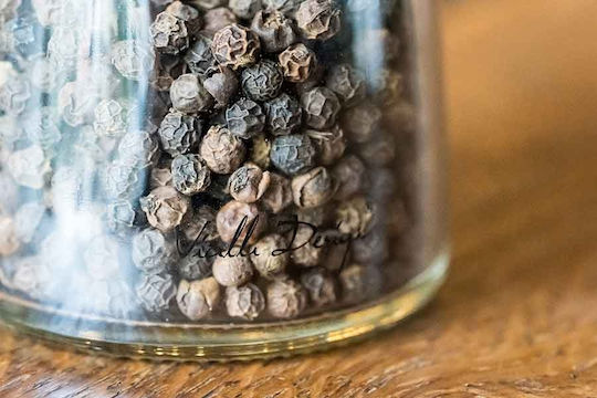 Vialli Design Handbuch Gewürzmühlen Glas in Schwarz Farbe 3Stück