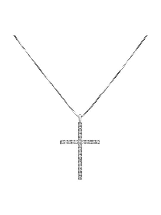 Weißgold Kreuz 18K