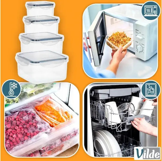 Vilde Set of Transparent Plastic Lunch Boxes 4 Pieces