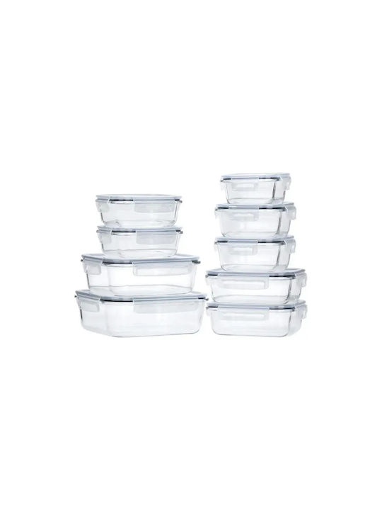 Vilde Cutie pentru Mâncare Sticlă Transparent 9buc