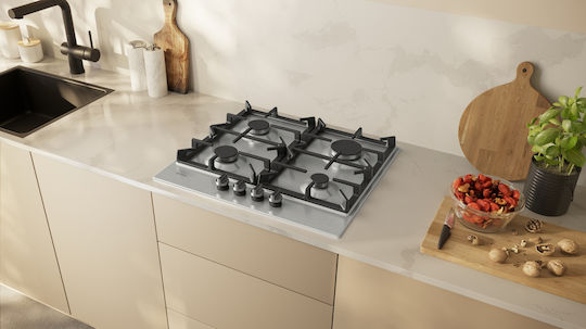 Neff N 70 Εστία Φυσικού Αερίου Αυτόνομη 58.2x52εκ. Ασημί