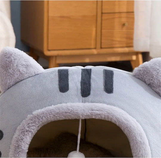 Cat House Nest Toy M50xW50xH36cm Velvet + Plush Anti-Slip Bottom Gray