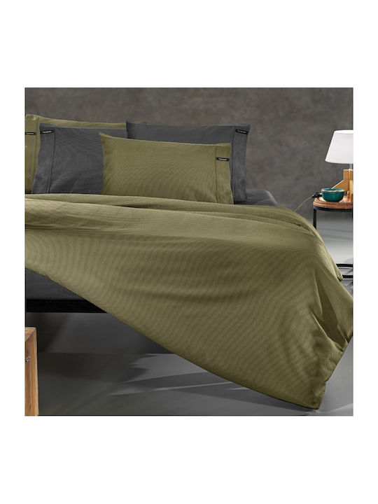 Guy Laroche Cotton Duvet Cover Super King 255x245 Minimal Khaki