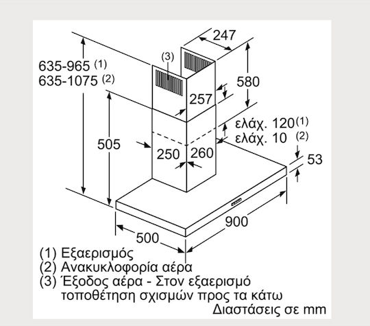 Neff Șemineu Hotă 90cm Negru