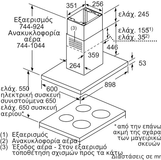 Bosch Απορροφητήρας Καμινάδα 90cm Inox