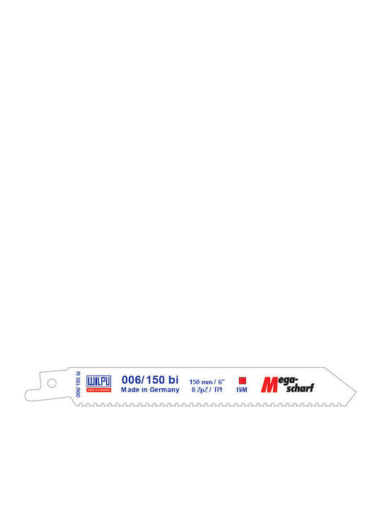 Lama Bi-metal 006/150 Pentru Fierăstrău Pendular Metale Non-fierbinți Oțel Lemn Cuie 5 Bucăți Dim 150 X 19 X 0.9 Mm