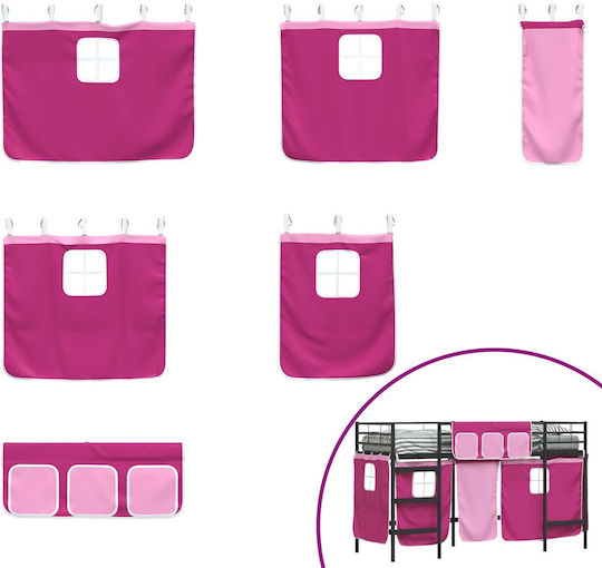 Kinderbett Hochbett Semi-Doppel Schwarz für Matratze 116.5x196cm