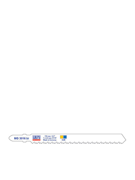 Mg 3016 Lama Bi-metalică Pentru Fierăstrău Vertical Coada T Lemn Cuie 5 Bucăți Dim 116 X 9.8 X 1.0 Mm