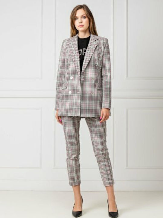 Michael Kors Women's Double Breasted Blazer Checked