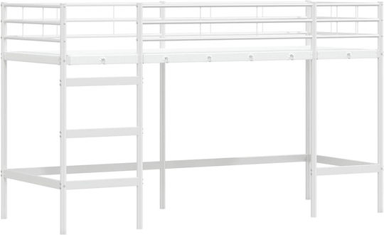 Kids Bed Loft Semi Double White for Mattress 116.5x196cm