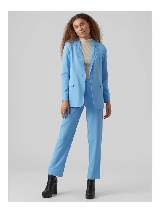 Vero Moda Μακρύ Γυναικείο Σακάκι Little Boy Blue