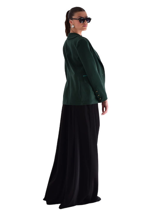 Blazer pentru femei Cu talie Sacou Green