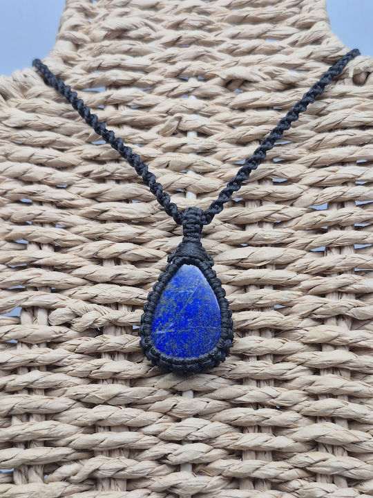 Makrame Halskette Lapis Lazuli – Handgemachtes Schmuck Halbedelstein Makrame Halskette Lapis Lazuli – Handgemachtes Schmuck Halbedelstein
