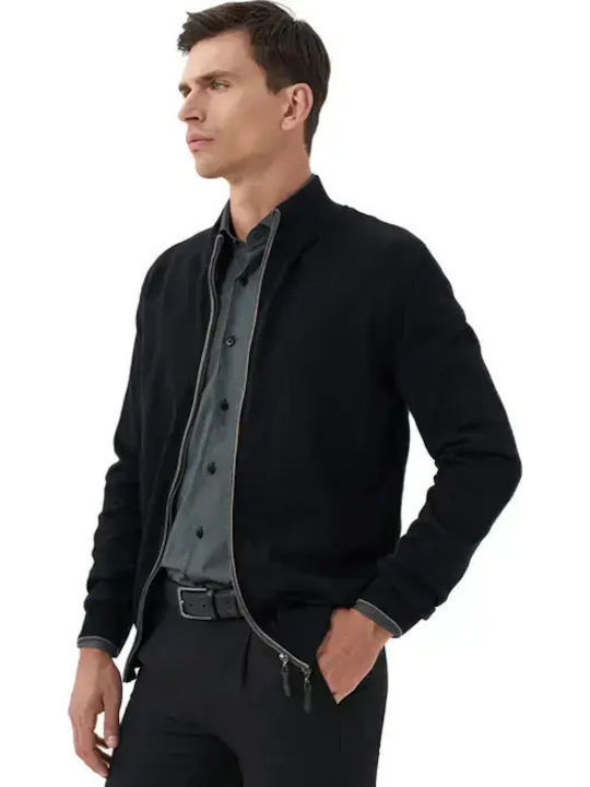 Cardigan Tricotat pentru Bărbați Black