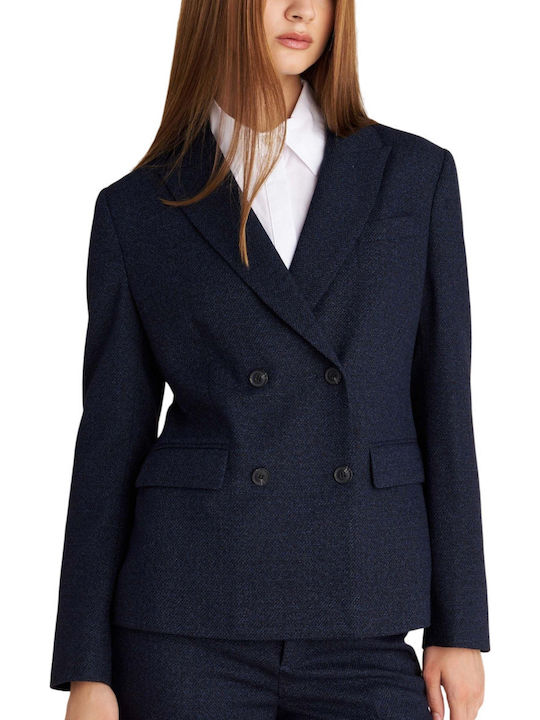 attrattivo Blazer pentru femei Încrucișat Sacou Blue