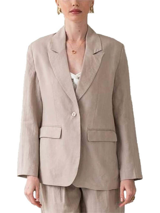 Mind Matter Philippa Γυναικείο Σακάκι Beige
