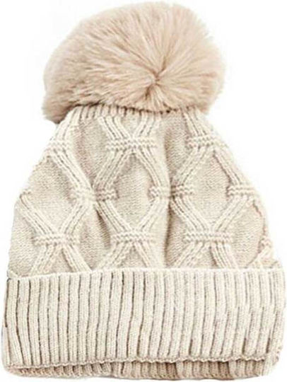 Set with Beanie Knitted in Gray color