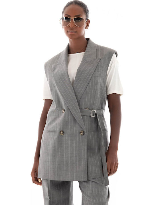 Boss Jewelara Women's Double Breasted Blazer Gray
