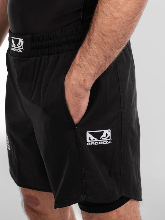 2 in 1 Αθλητική Ανδρική Βερμούδα Black/white