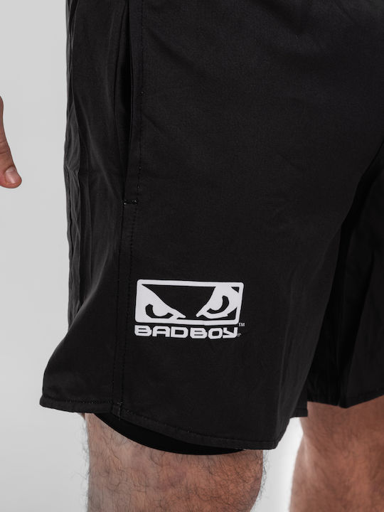 2 in 1 Αθλητική Ανδρική Βερμούδα Black/white
