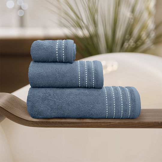 Lino Home Комплект Кърпи за Баня 3бр Veluva Петрол Тегло 450гр/кв.м