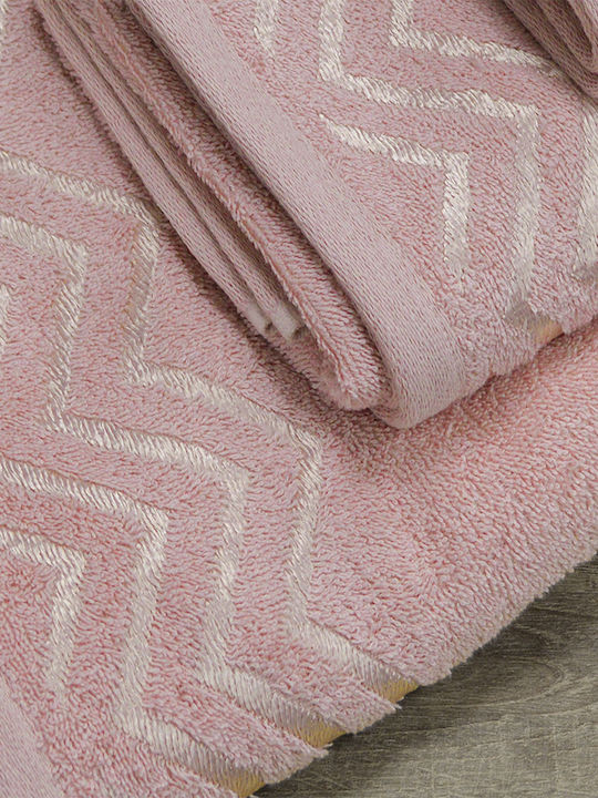 Lino Home Bath Towel Set 3pcs Wavie Coral Weight 450gr/m²