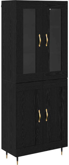 Highboard Κρεμαστή Βιτρίνα από Μοριοσανίδα με Τζάμι Φυσικό 69.5x34x180cm Highboard Κρεμαστή Βιτρίνα από Μοριοσανίδα με Τζάμι Φυσικό 69.5x34x180cm