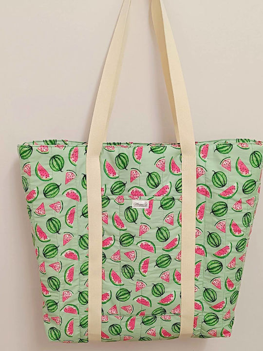 Magnolia Handmade Fabric Beach Bag Multicolour