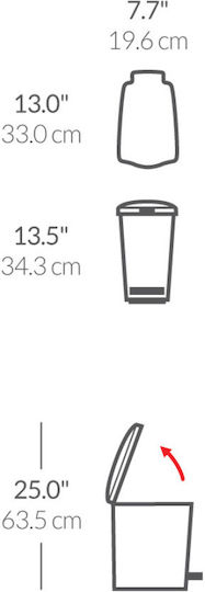 Simplehuman Simplehuman Kunststoff Mülleimer mit Pedal 10lt