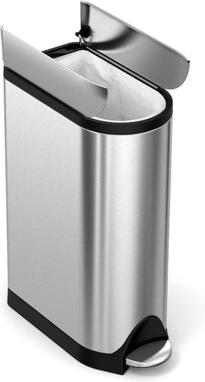 Simplehuman Κάδος Απορριμμάτων από Ανοξείδωτο Ατσάλι με Πεντάλ Γκρι 18lt