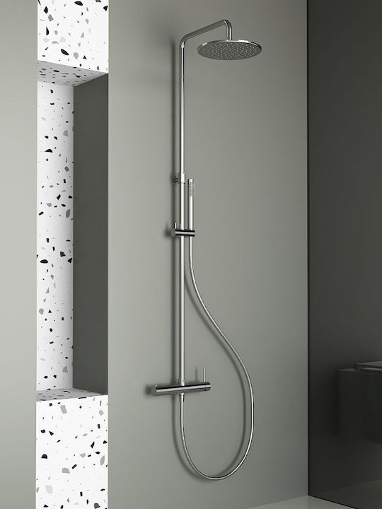 Orabella Adjustable Shower Column with Mixer Gray