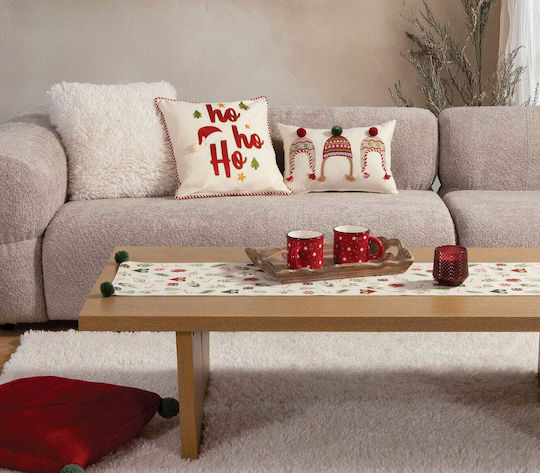 Διακοσμητικό Μαξιλάρι White Christmas Ecru 45x45cm Nef Nef Homeware Βαμβάκι Εκρού 45x45