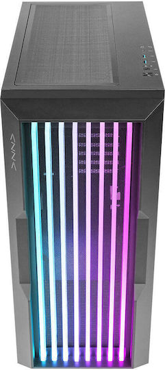 Azza Guardian Glass Gaming Midi Tower Κουτί Υπολογιστή με Πλαϊνό Παράθυρο και ARGB Φωτισμό Glass White