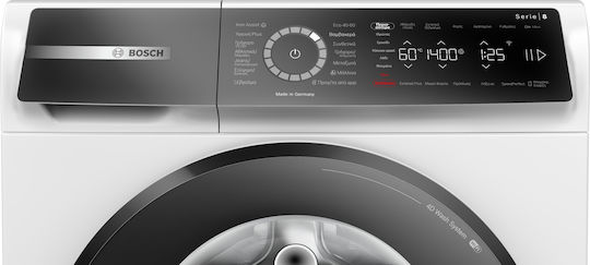 Bosch Πλυντήριο Ρούχων 9kg με Τεχνολογία Ατμού 1400 Στροφών Speed Perfect WGB24409GR
