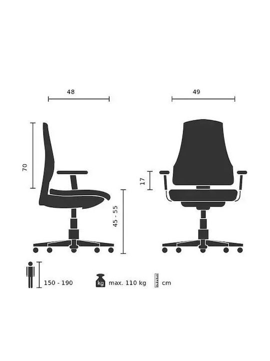 Hjh Оffice Reclining Office Chair with Fixed Arms Gray