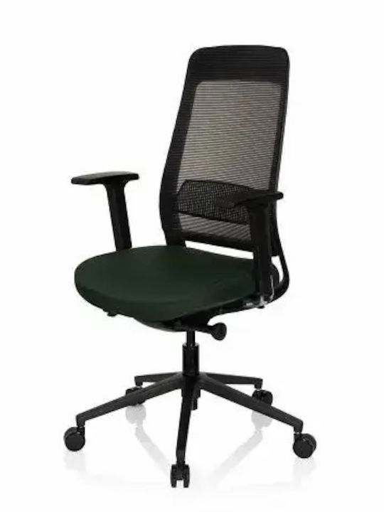 Hjh Оffice Chiaro Офис Стол С Регулируеми Подлакътници Черен/Тъмнозелен