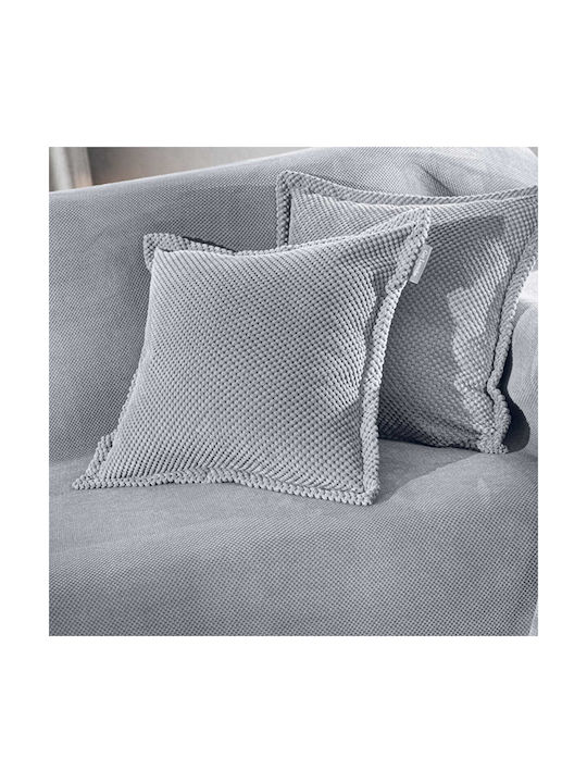 Guy Laroche Dekorativer Kissenbezug Rubicon Fleece Silber 45x45cm