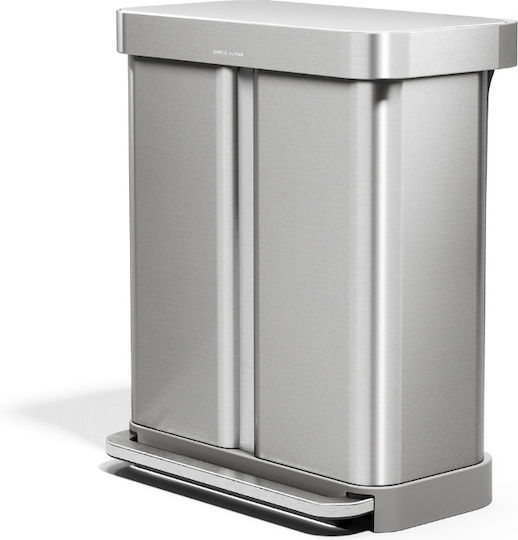 Simplehuman Plastic Coș de gunoi Reciclare cu Pedală 2x58lt
