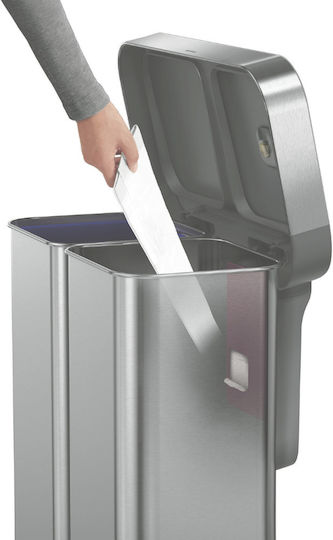 Simplehuman Plastic Coș de gunoi Reciclare cu Pedală 2x58lt