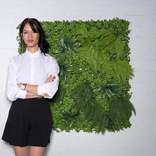 Supergreens Συνθετικό Πάνελ Φυλλωσιάς Τριφύλλι Φτέρη Lucky 1x1m